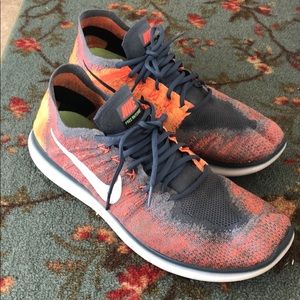Men’s Nike orange 4.0 flyknit running shoes  13